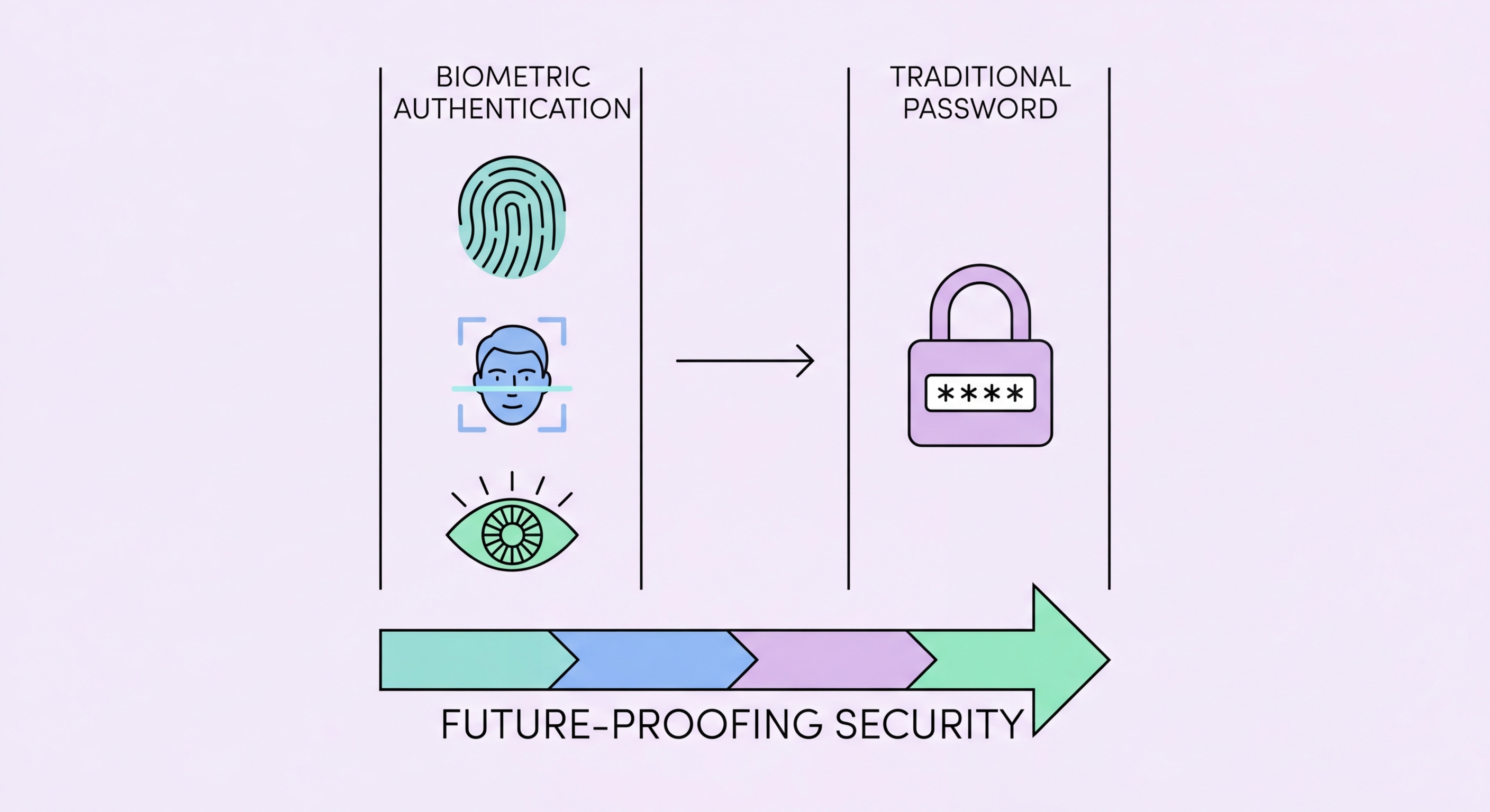 Biometric authentication vs password security comparison