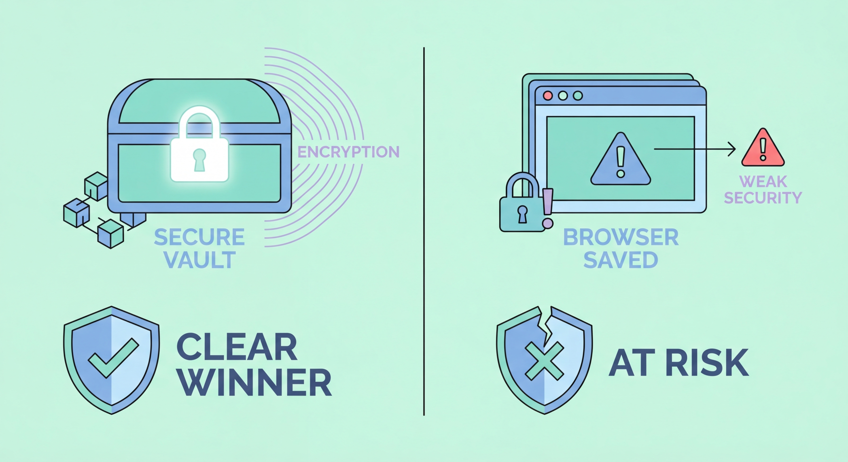 Password manager vs browser password saving comparison