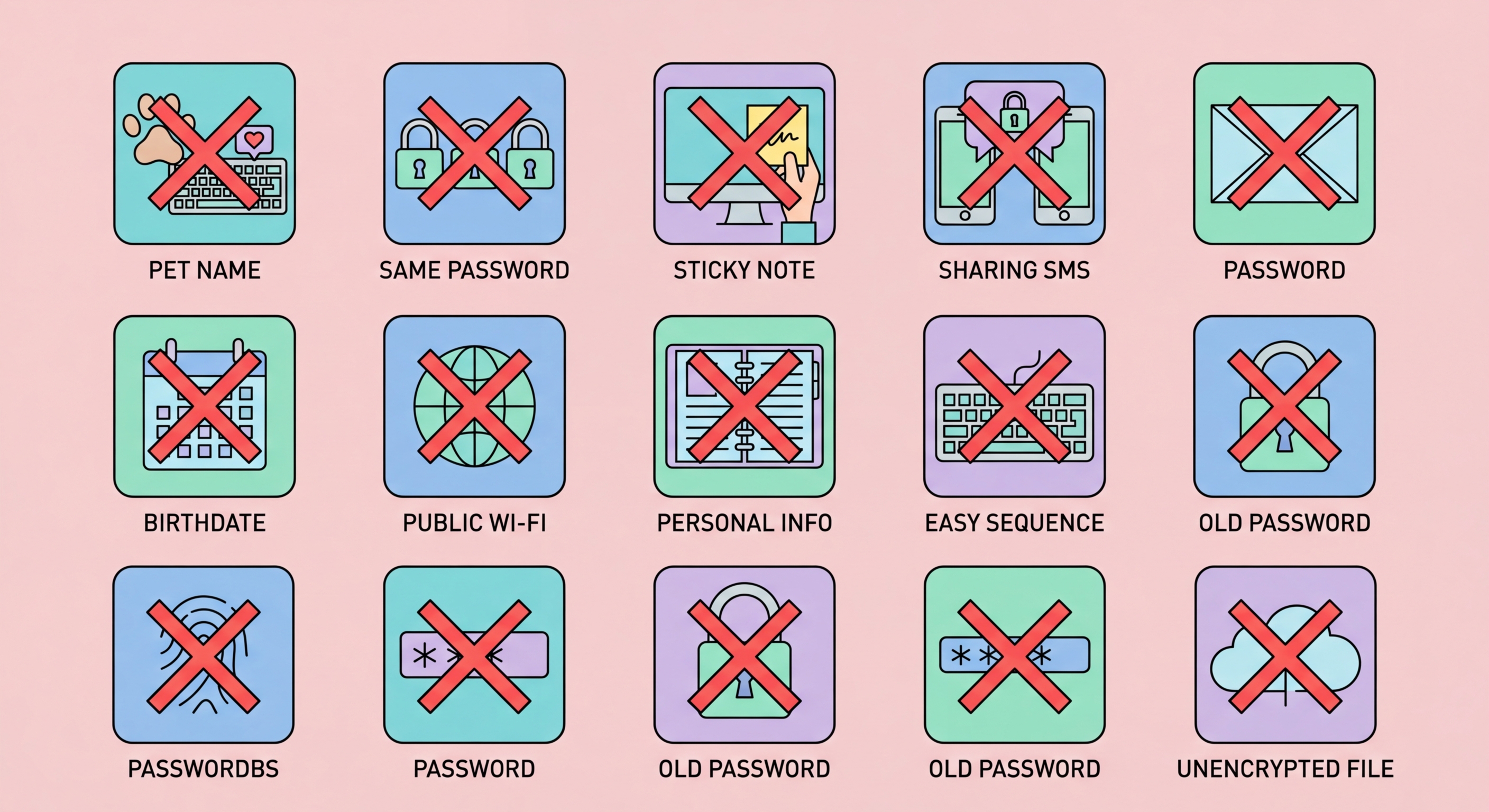 Common password mistakes to avoid illustration
