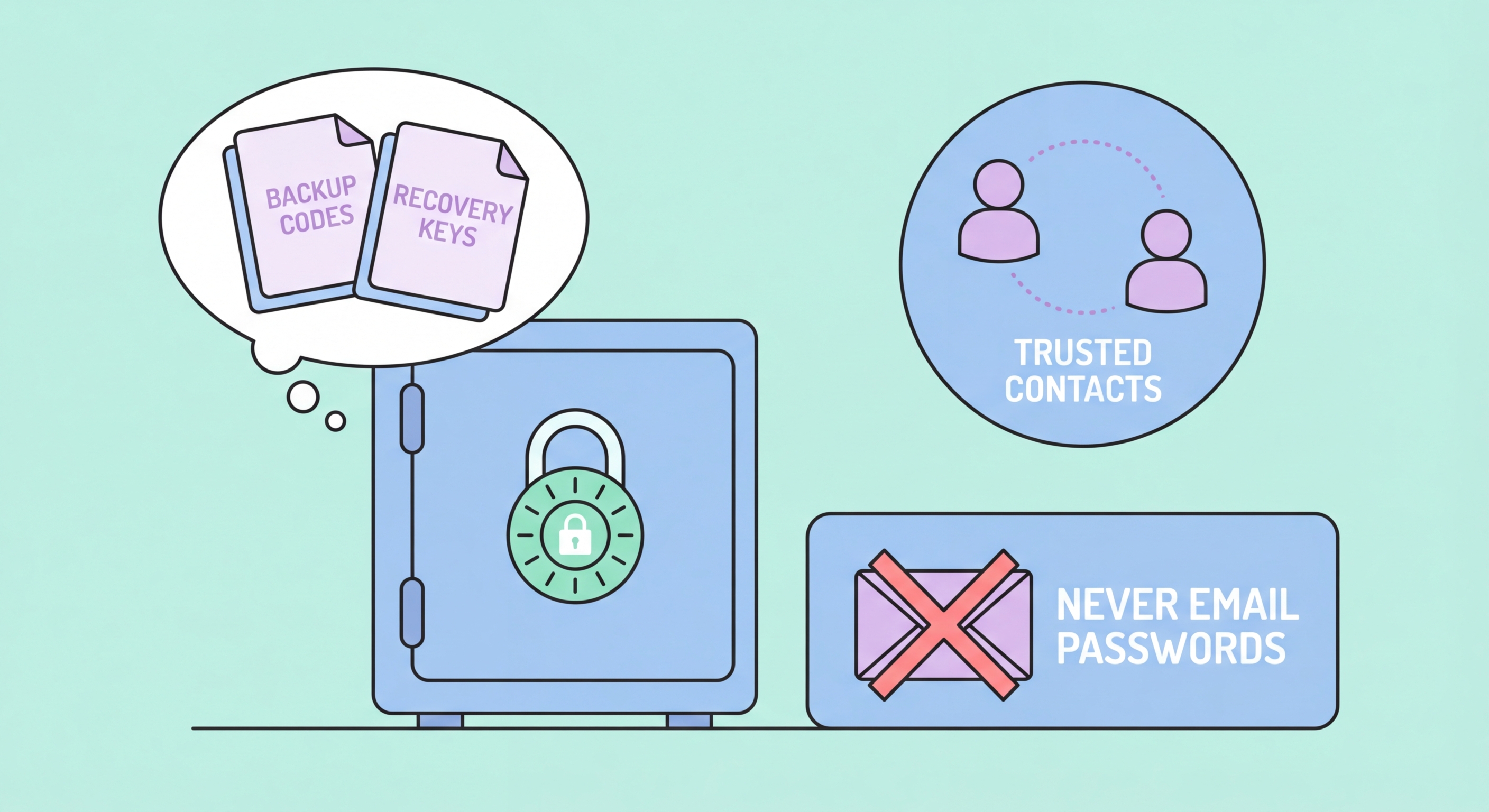 Secure password recovery and reset process illustration