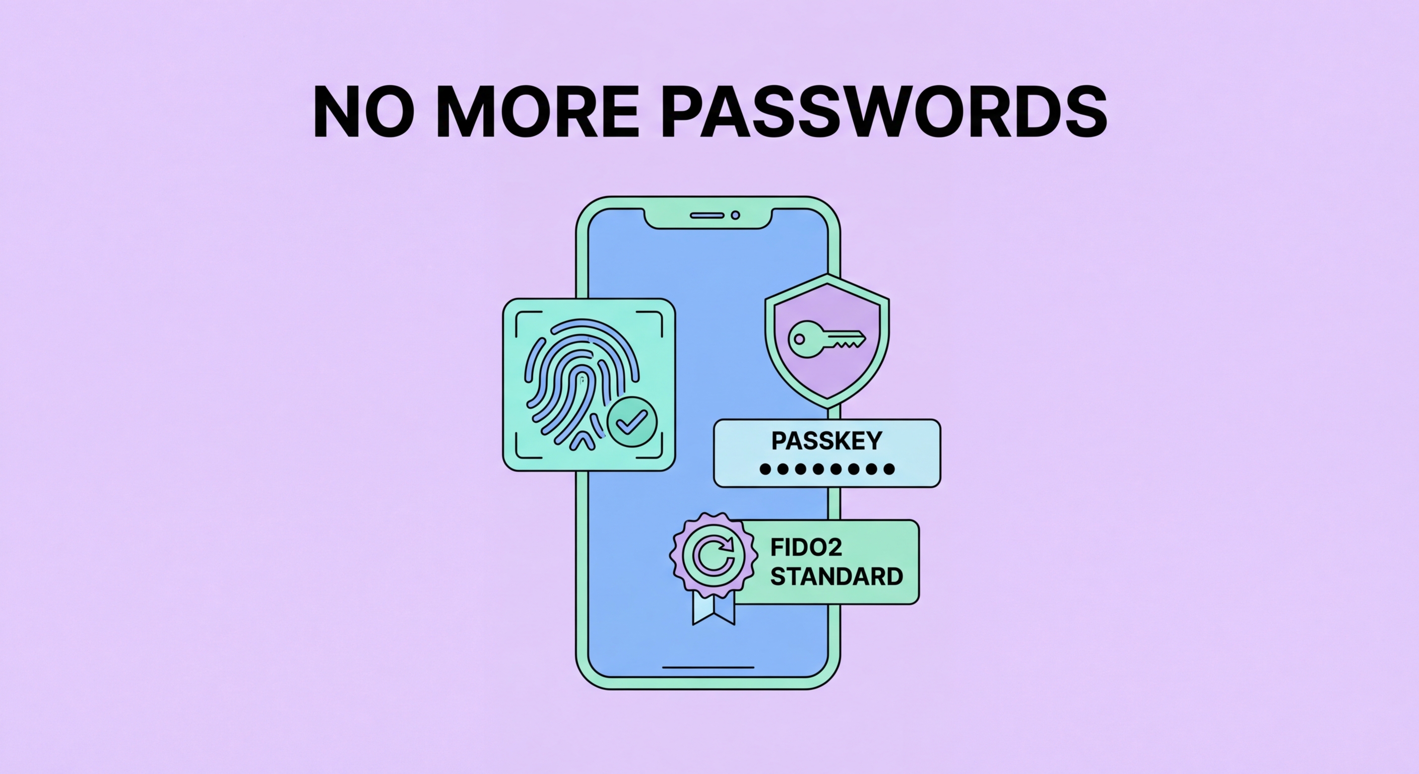 Passwordless future passkeys and authentication illustration