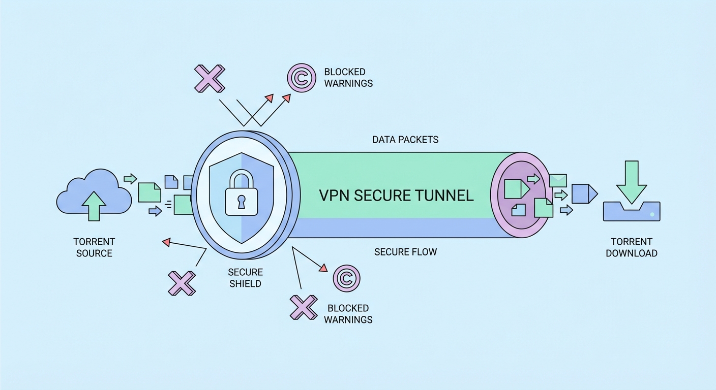 VPN protecting torrenting downloads and P2P traffic