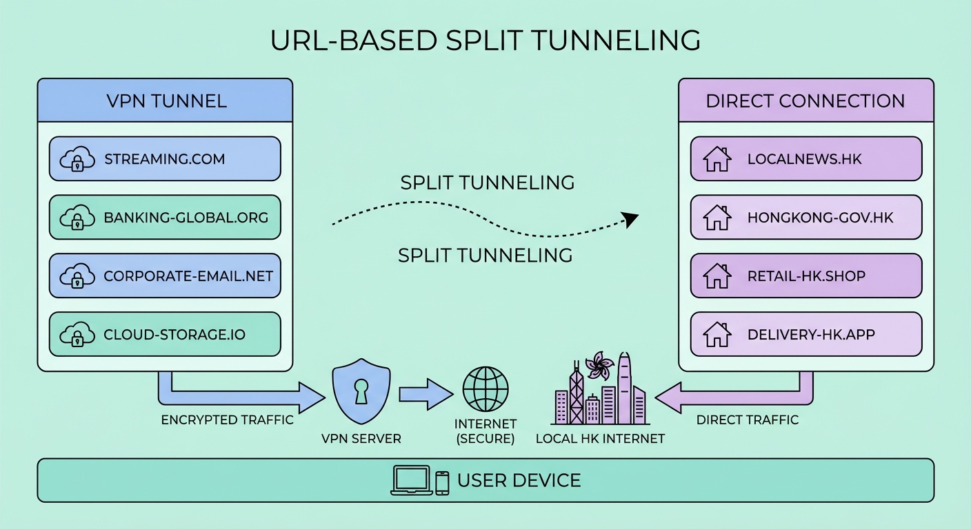 Split tunnelling use cases for work gaming and streaming